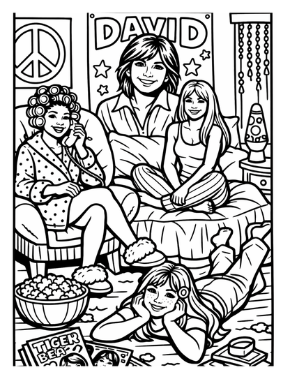 1970s Nostalgic Adult Coloring Book