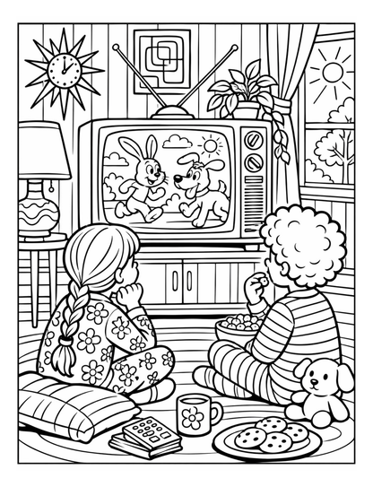 1970s Nostalgic Adult Coloring Book